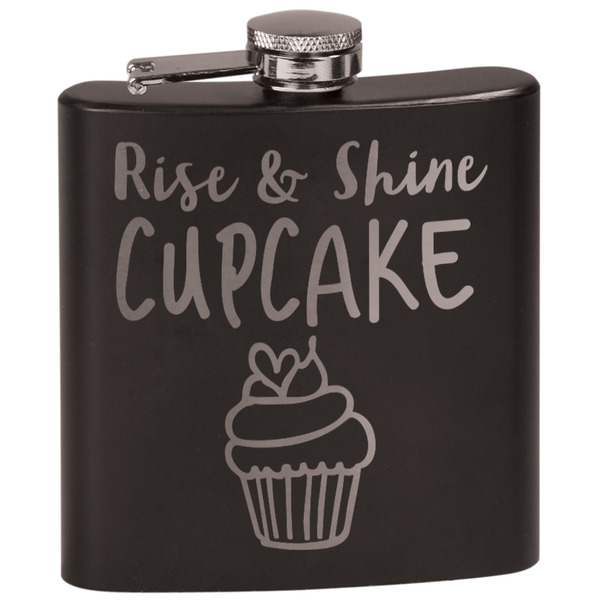 Custom Cute Quotes and Sayings Black Flask Set
