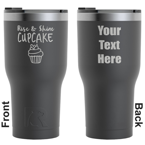 Custom Cute Quotes and Sayings RTIC Tumbler - Black - Engraved Front & Back (Personalized)