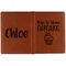 Cute Quotes and Sayings Cognac Leather Passport Holder Outside Double Sided - Apvl