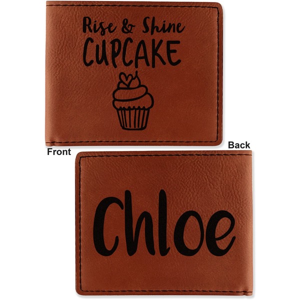 Cute Quotes and Sayings Cognac Leatherette Bifold Wallets - Front and Back