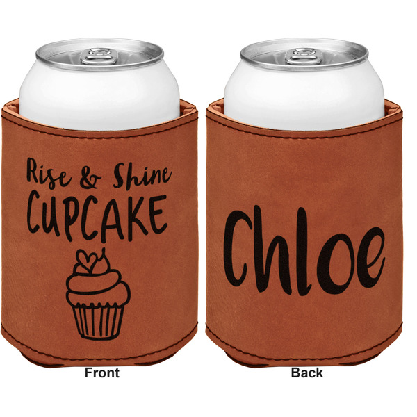 Cute Quotes and Sayings Cognac Leatherette Can Sleeve - Double Sided Front and Back