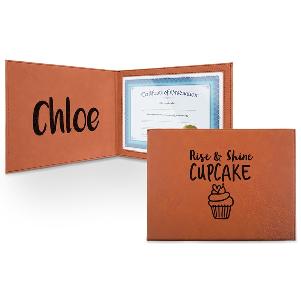 Custom Cute Quotes and Sayings Leatherette Certificate Holder - Front and Inside (Personalized)