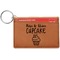 Cute Quotes and Sayings Cognac Leatherette Keychain ID Holders - Front Credit Card