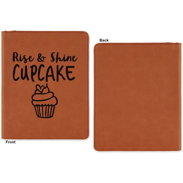 Cute Quotes and Sayings Cognac Leatherette Zipper Portfolios with Notepad - Single Sided - Apvl