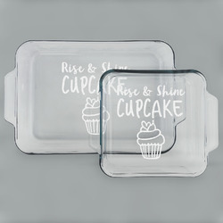 Cute Quotes and Sayings Set of Glass Baking & Cake Dish - 13in x 9in & 8in x 8in