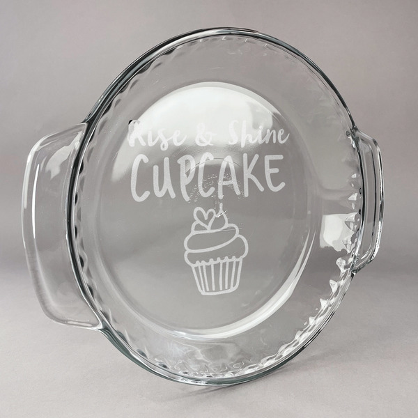 Custom Cute Quotes and Sayings Glass Pie Dish - 9.5in Round