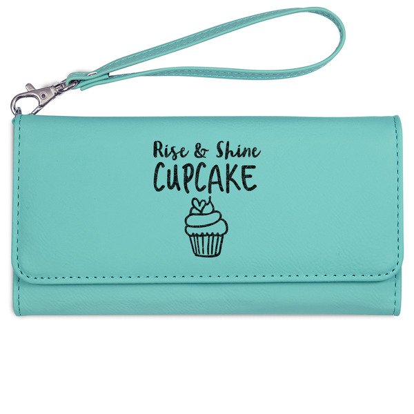 Custom Cute Quotes and Sayings Ladies Leatherette Wallet - Laser Engraved- Teal