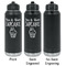 Cute Quotes and Sayings Laser Engraved Water Bottles - 2 Styles - Front & Back View