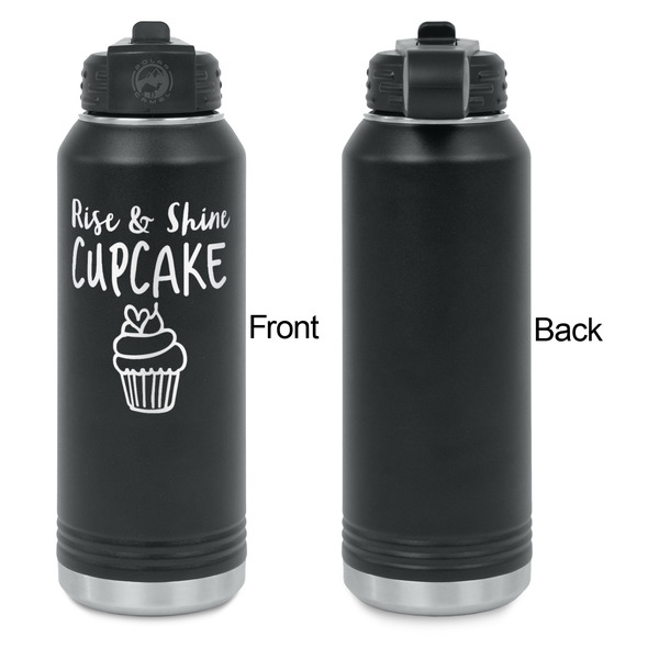 Cute Quotes and Sayings Laser Engraved Water Bottles - Front Engraving - Front & Back View