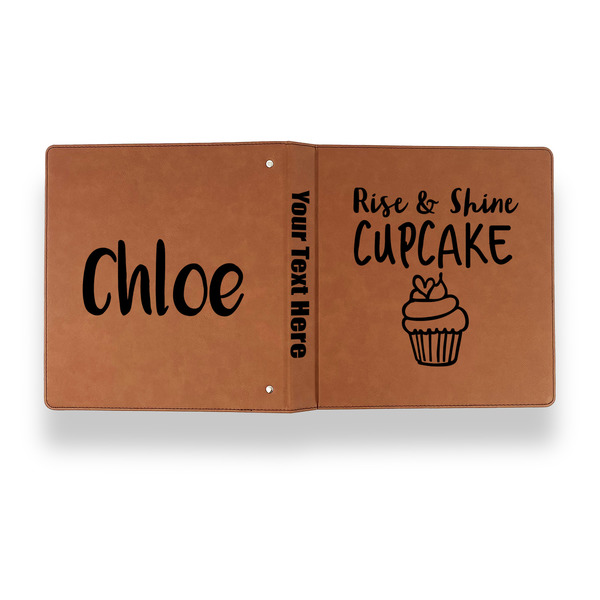 Cute Quotes and Sayings Leather Binder - 1" - Rawhide - Back Spine Front View