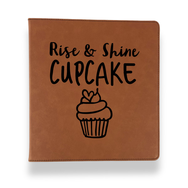 Cute Quotes and Sayings Leather Binder - 1" - Rawhide - Front View