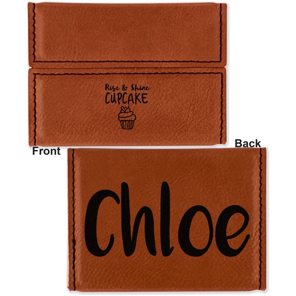 Cute Quotes and Sayings Leather Business Card Holder - Front Back