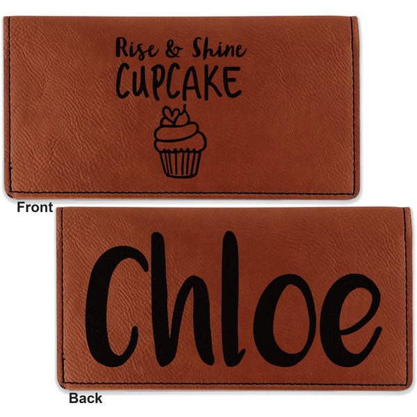 Cute Quotes and Sayings Leather Checkbook Holder Front and Back