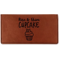 Cute Quotes and Sayings Leatherette Checkbook Holder - Double Sided (Personalized)