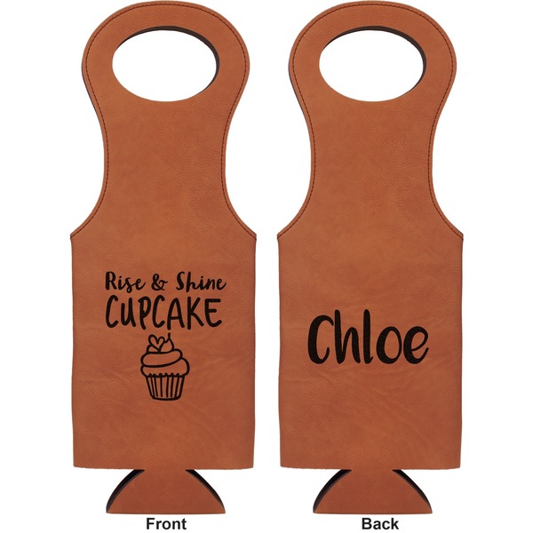 Cute Quotes and Sayings Leatherette Wine Tote Double Sided - Front and Back