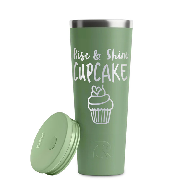 Cute Quotes and Sayings Light Green RTIC Everyday Tumbler - 28 oz. - Lid Off