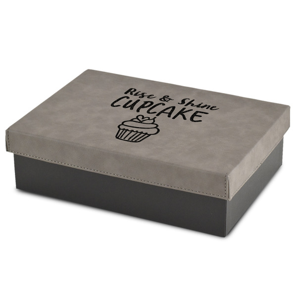 Custom Cute Quotes and Sayings Medium Gift Box w/ Engraved Leather Lid