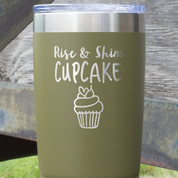 Cute Quotes and Sayings 20 oz Stainless Steel Tumbler - Olive - Single Sided