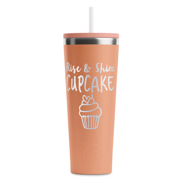 Custom Cute Quotes and Sayings RTIC Everyday Tumbler with Straw - 28oz - Peach - Single-Sided