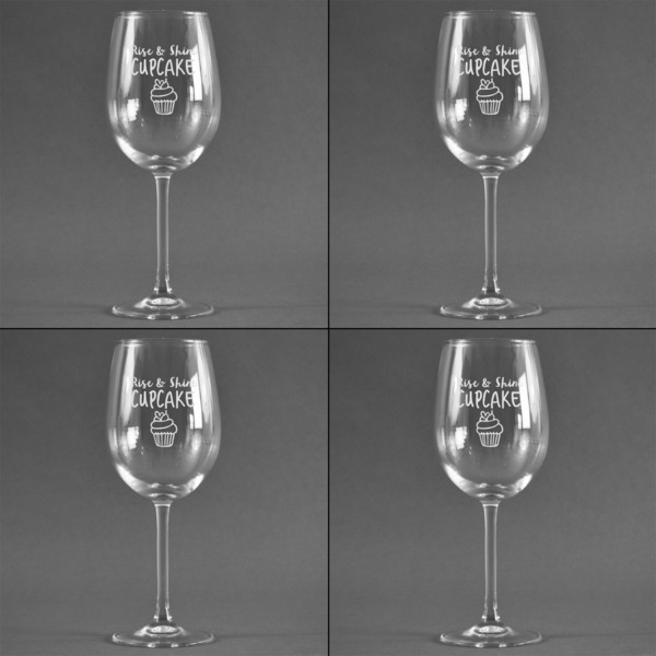 Cute Quotes and Sayings Set of Four Personalized Wineglasses (Approval)