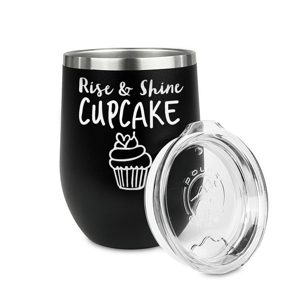 Cute Quotes and Sayings Stainless Wine Tumblers - Black - Double Sided - Alt View