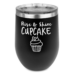 Cute Quotes and Sayings Stemless Stainless Steel Wine Tumbler - Black - Double Sided