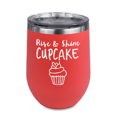 Cute Quotes and Sayings Stemless Stainless Steel Wine Tumbler - Coral - Double Sided