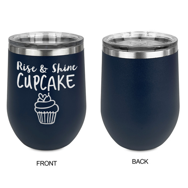 Cute Quotes and Sayings Stainless Wine Tumblers - Navy - Single Sided - Approval