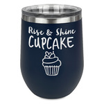 Cute Quotes and Sayings Stemless Stainless Steel Wine Tumbler - Navy - Single Sided