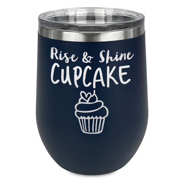 Cute Quotes and Sayings Stainless Wine Tumblers - Navy - Single Sided - Front