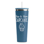Cute Quotes and Sayings RTIC Everyday Tumbler with Straw - 28oz - Steel Blue - Double-Sided