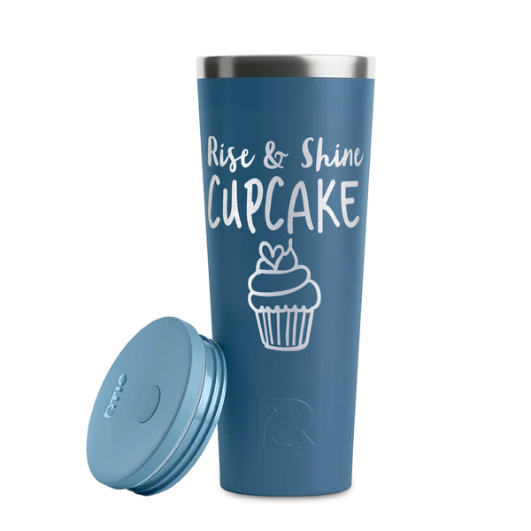 Cute Quotes and Sayings Steel Blue RTIC Everyday Tumbler - 28 oz. - Lid Off