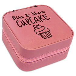 Cute Quotes and Sayings Travel Jewelry Boxes - Pink Leather