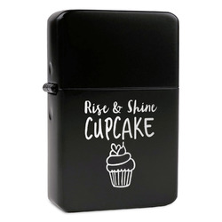 Cute Quotes and Sayings Windproof Lighter - Black - Single Sided & Lid Engraved