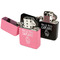 Cute Quotes and Sayings Windproof Lighters - Black & Pink - Open