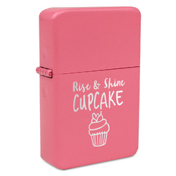 Cute Quotes and Sayings Windproof Lighter - Pink - Single Sided & Lid Engraved