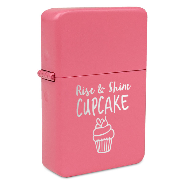 Custom Cute Quotes and Sayings Windproof Lighter - Pink - Single Sided & Lid Engraved
