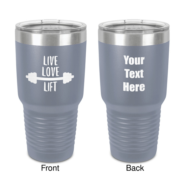 Custom Exercise Quotes and Sayings 30 oz Stainless Steel Tumbler - Grey - Double-Sided