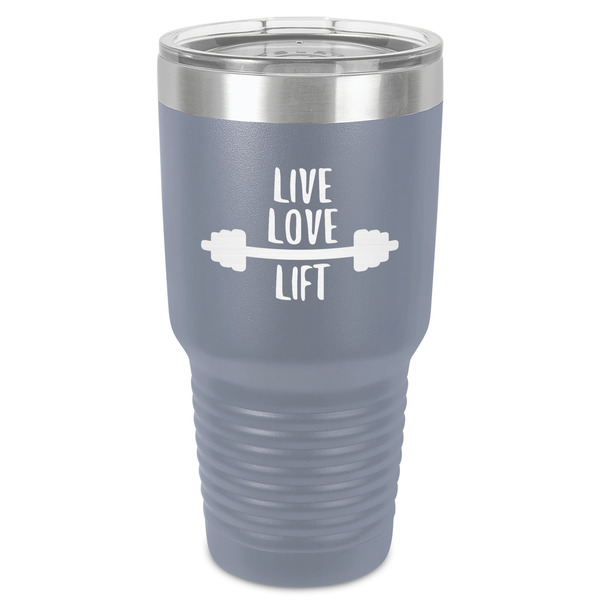 Custom Exercise Quotes and Sayings 30 oz Stainless Steel Tumbler - Grey - Single-Sided