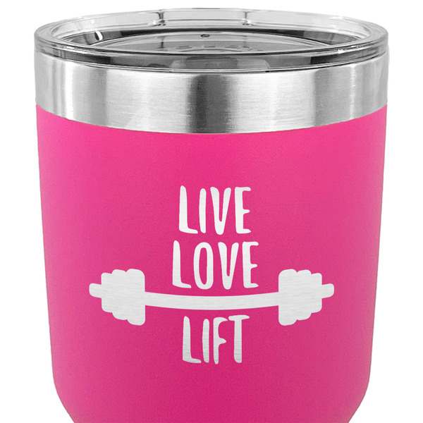 Exercise Quotes and Sayings 30 oz Stainless Steel Ringneck Tumbler - Pink - CLOSE UP