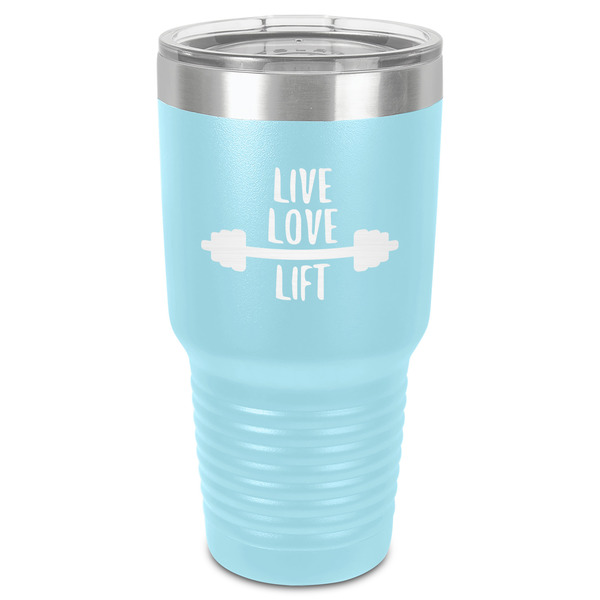 Custom Exercise Quotes and Sayings 30 oz Stainless Steel Tumbler - Teal - Single-Sided