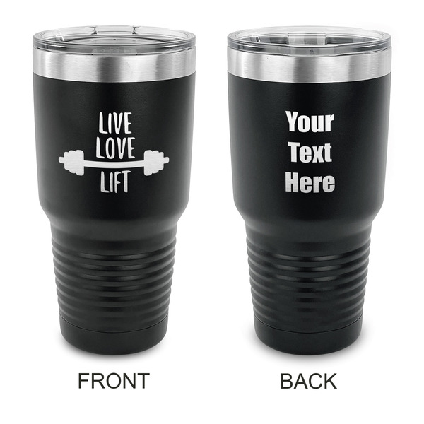 Custom Exercise Quotes and Sayings 30 oz Stainless Steel Tumbler - Black - Double Sided