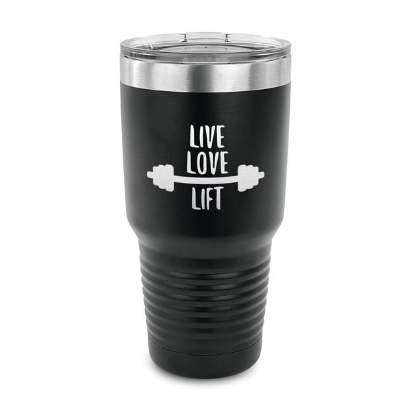 Custom Exercise Quotes and Sayings 30 oz Stainless Steel Tumbler - Black - Single Sided