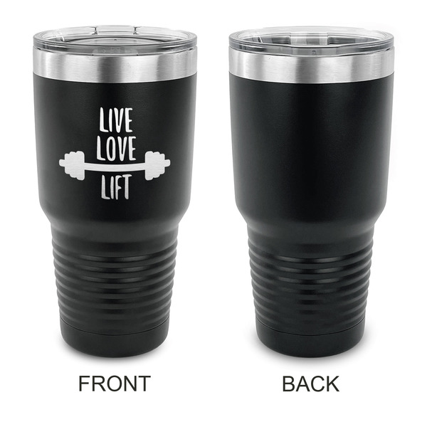 Exercise Quotes and Sayings 30 oz Stainless Steel Ringneck Tumblers - Black - Single Sided - APPROVAL