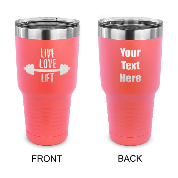 Custom Exercise Quotes and Sayings 30 oz Stainless Steel Tumbler - Coral - Double Sided
