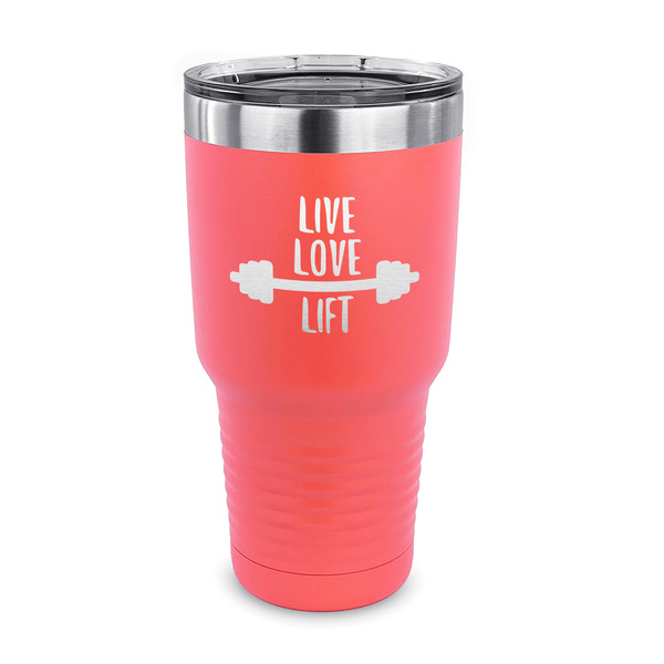 Custom Exercise Quotes and Sayings 30 oz Stainless Steel Tumbler - Coral - Single Sided