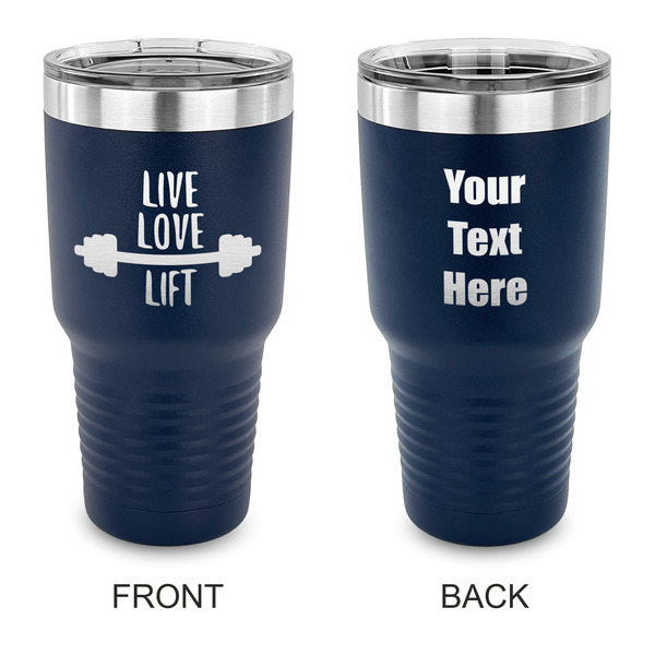 Custom Exercise Quotes and Sayings 30 oz Stainless Steel Tumbler - Navy - Double Sided