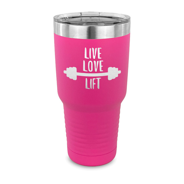 Custom Exercise Quotes and Sayings 30 oz Stainless Steel Tumbler - Pink - Single Sided