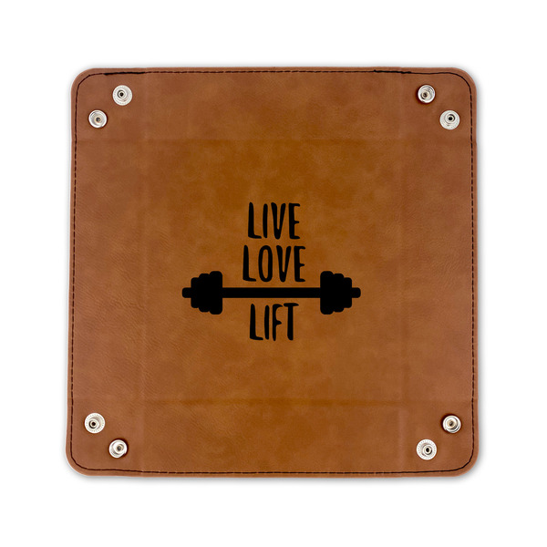 Exercise Quotes and Sayings 6" x 6" Leatherette Snap Up Tray - FLAT FRONT