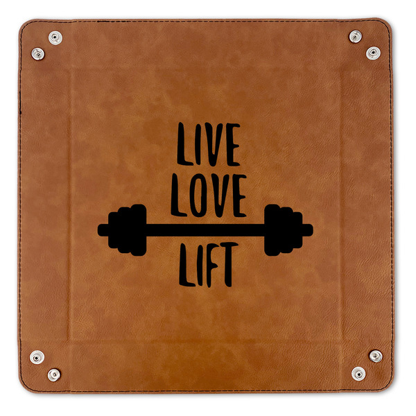 Exercise Quotes and Sayings 9" x 9" Leatherette Snap Up Tray - APPROVAL (FLAT)